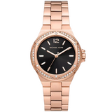Michael Kors Lennox Three-Hand Black Dial Rose Gold Steel Strap Watch For Women - MK7233 Buy Now By Michael Kors
