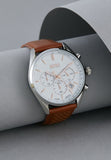 Hugo Boss Grand Prix White Dial Brown Leather Strap Watch for Men - 1513475 Buy Now By Hugo Boss