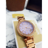 Michael Kors Parker Purple Dial Rose Gold Steel Strap Watch for Women - MK6169 Buy Now By Michael Kors