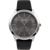 Calvin Klein Minimal Black Dial Black Leather Strap Watch for Men - K3M211C4 Buy Now By Calvin Klein