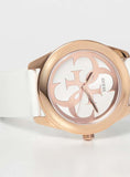 Guess G Twist White & Gold Dial White Silicone Strap Watch For Women - W0911L5 Buy Now By Guess