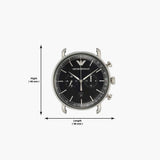 Emporio Armani Aviator Chronograph Black Dial Black Leather Strap Watch For Men - AR11143 Buy Now By Emporio Armani