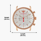 Emporio Armani Aviator Silver Dial Blue Leather Strap Watch For Men - AR11123 Buy Now By Emporio Armani