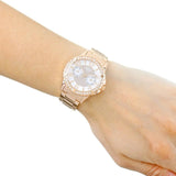Guess Sassy Quartz White Dial Rose Gold Steel Strap Watch For Women - W0705L3 Buy Now By Guess