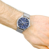 Tommy Hilfiger Oliver Quartz Blue Dial Silver Mesh Bracelet Watch for Men - 1791302 Buy Now By Tommy Hilfiger