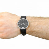 Movado Ultra Slim Black Dial Black Leather Strap Watch For Men - 0607086 Buy Now By Movado