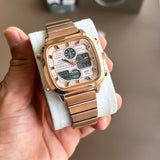 Fossil Retro Analog-Digital Gold Dial Gold Steel Strap Watch for Men - FS5889 Buy Now By Fossil