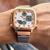 Fossil Retro Analog-Digital Gold Dial Gold Steel Strap Watch for Men - FS5889 Buy Now By Fossil