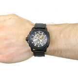 Fossil Modern Machine Automatic Silver Dial Black Steel Strap Watch for Men - ME3080 Buy Now By Fossil