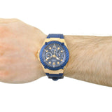 Guess Legacy Blue Dial Blue Silicone Strap Watch For Men - W1049G2 Buy Now By Guess