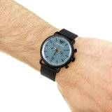 Emporio Armani Aviator Chronograph Blue Dial Black Mesh Bracelet Watch For Men - AR11201 Buy Now By Emporio Armani
