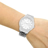 Guess Bedazzle Diamonds Silver Dial Silver Steel Strap Watch For Women - W1097L1 Buy Now By Guess