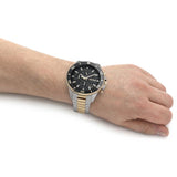 Hugo Boss Admiral Black Dial Two Tone Steel Strap Watch for Men - 1513908 Buy Now By Hugo Boss