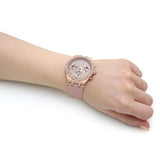 Guess Heiress Diamonds Rose Gold Dial Pink Rubber Strap Watch for Women - GW0407L3 Buy Now By Guess