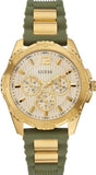 Guess Interpid 2 Golden Dial Two Tone Silicon Strap Watch For Women - W0325L5 Buy Now By Guess