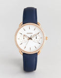 Fossil Tailor White Dial Blue Leather Strap Watch for Women - ES4394 Buy Now By Fossil