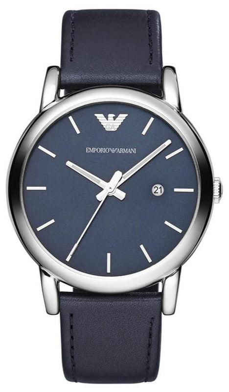 Emporio Armani Classic Quartz Blue Dial Black Leather Strap Watch For Men - AR1731 Buy Now By Emporio Armani