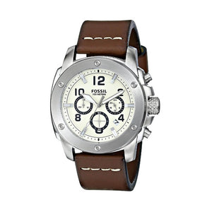 Fossil Modern Machine White Dial Brown Leather Strap Watch for Men - FS4929 Buy Now By Fossil