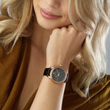 Swarovski Crystalline Hours Black Dial Black Leather Strap Watch for Women - 5295377 Buy Now By Swarovski