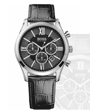 Hugo Boss Ambassador Chronograph Quartz Black Dial Black Leather Strap Watch For Men - HB1513194 Buy Now By Hugo Boss