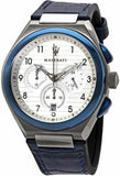 Maserati Triconic Chronograph White Dial Blue Leather Strap Watch For Men - R8871639001 Buy Now By Maserati
