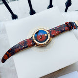 Versace Shadov Quartz Red Dial Red Leather Strap Watch for Women - VEBM00918 Buy Now By Versace