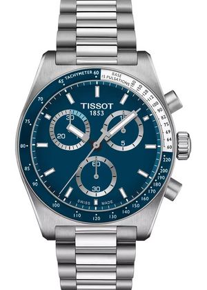 Tissot PR516 Chronograph Blue Dial Silver Steel Strap Watch for Men - T149.417.11.041.00 Authentic Buy Shop Now