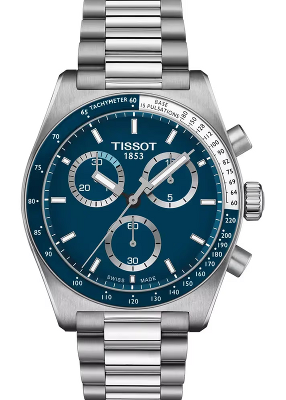 Tissot PR516 Chronograph Blue Dial Silver Steel Strap Watch for Men - T149.417.11.041.00 Authentic Buy Shop Now