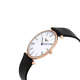 Longines La Grande Classique De Longines White Dial Black Leather Strap Watch for Women - L4.755.1.91.2 Buy Now By Longines