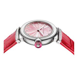 Bvlgari Lvcea Intarsio Diamonds Mother of Pearl Pink Dial Red Leather Strap Watch for Women - LVCEA103619 Buy Now By Bvlgari