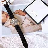Gucci GG2570 Quartz Black Dial Black Leather Strap Watch For Men - YA142309 Buy Now By Gucci