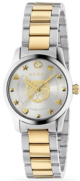 Gucci G Timeless Quartz Silver Dial Two Tone Steel Strap Watch For Women - YA126596 Buy Now By Gucci
