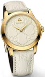 Gucci G Timeless Quartz White Dial White Leather Strap Watch For Women - YA126580A Buy Now By Gucci