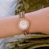 Guess Gala Diamonds Silver Dial Gold Steel Strap Watch for Women - GW0401L3 Buy Now By Guess