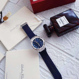 Salvatore Ferragamo F-80 Classic Blue Dial Blue Leather Strap Watch for Men - SFDT00719 Buy Now By Salvatore Ferragamo