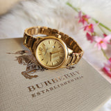 Burberry The Classic Champagne Dial Gold Steel Strap Watch for Women - BU10109 Buy Now By Burberry