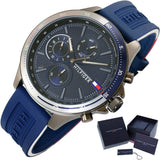 Tommy Hilfiger Bank Blue Dial Blue Rubber Strap Watch for Men - 1791721 Buy Now By Tommy Hilfiger