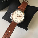 Coach Slim Easton White Dial Brown Leather Strap Watch for Women - 14502682 Buy Now By Coach