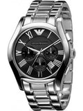 Emporio Armani Velente Chronograph Black Dial Silver Steel Strap Watch For Women - AR0674 Buy Now By Emporio Armani