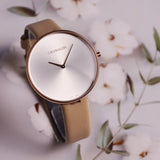 Calvin Klein Full Moon Silver Dial Pink Leather Stap Watch for Women - K8Y236Z6 Buy Now By Calvin Klein