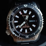 Citizen Promaster 200M Diver Fugu Asian Limited Edition Black Dial Silver Steel Strap Watch For Men - NY0090-86E Buy Now By Citizen