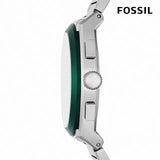 Fossil Everett Chronograph Green Dial Silver Steel Strap Watch for Men - FS5964 Buy Now By Fossil