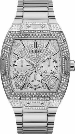 Guess Phoenix Multifunction Crystals Silver Dial Silver Steel Strap Watch For Men - GW0094G1 Buy Now By Guess