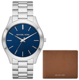 Michael Kors Slim Runway Analog Blue Dial Silver Steel Strap Watch for Men - MK1060 Buy Now By Michael Kors