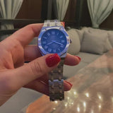 Guess Asset Quartz Blue Dial Silver Steel Strap Watch For Men - GW0575G4 Buy Now By Guess