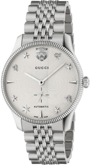 Gucci G Timeless Automatic Silver Dial Silver Steel Strap Watch for Men - YA126354 Buy Now By Gucci