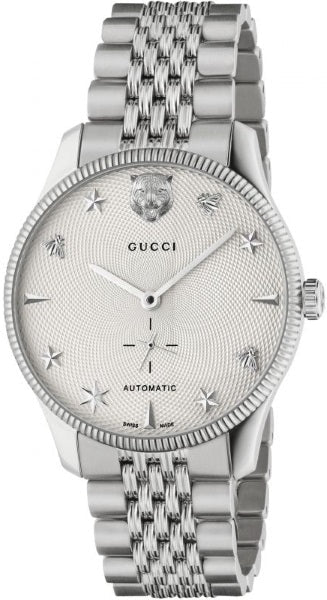 Gucci G Timeless Automatic Silver Dial Silver Steel Strap Watch for Men - YA126354 Buy Now By Gucci