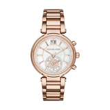 Michael Kors Sawyer Mother of Pearl White Dial Rose Gold Steel Strap Watch for Women - MK6282 Buy Now By Michael Kors