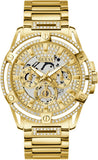 Guess Queen Quartz Gold Dial Gold Steel Strap Watch For Men - GW0497G2