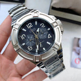 Guess Rigor Quartz Black Dial Silver Steel Strap Watch For Men - W0218G2 Buy Now By Guess